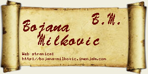 Bojana Milković vizit kartica